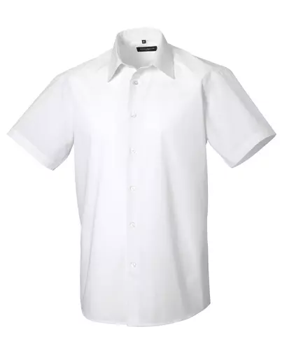 Men's Short Sleeve Polycotton Easy Care Tailored Poplin Shirt