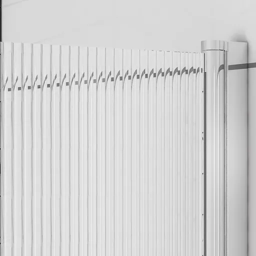 5mm 1400 x 800mm Right Hand (RH) Fluted Straight Bath Screen - Chrome