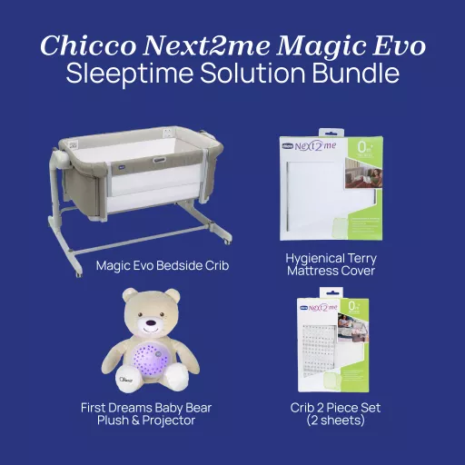 Chicco Next2Me Magic Evo Sleeptime Solution Bundle in Desert Taupe