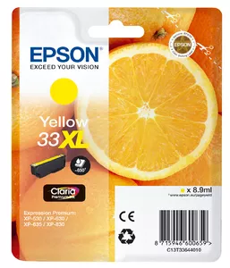 Epson C13T33644010/33XL Ink cartridge yellow high-capacity, 650 pages ISO/IEC 24711 8.9ml for Epson XP 530