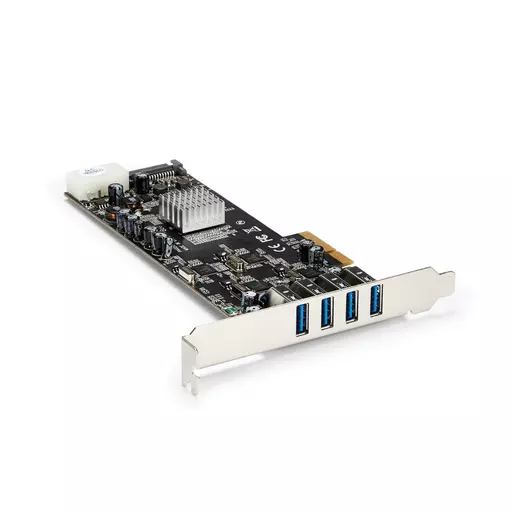 StarTech.com 4 Port USB 3.0 PCIe Card w/ 4 Dedicated 5Gbps Channels (USB 3.1 Gen 1) - UASP - SATA / LP4 Power - PCI Express Adapter Card