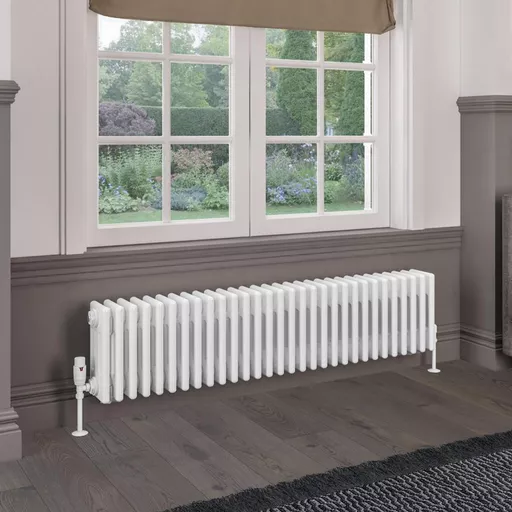 Rivassa 4 Column Radiator 300 x 1373mm Gloss White