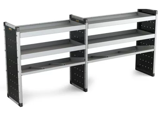 Trade Van Racking Double Unit - 2 Straight, 1 Angled Per Bay - H1009mm x W2216.5mm (933mm & 1183mm)