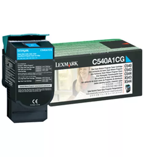 Lexmark C540A1CG Toner cyan return program, 1K pages ISO/IEC 19798 for Lexmark C 540/544/546