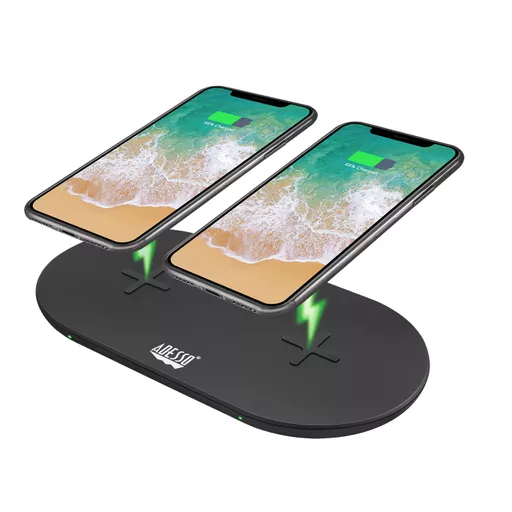Adesso AUH-1040 mobile device charger Headset, Smartphone, Smartwatch Black USB Wireless charging Fast charging Indoor