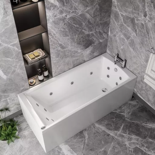Rockall 1700 x 700 x 440mm Single Ended 14 Jet Whirlpool Beauforte Bath - White