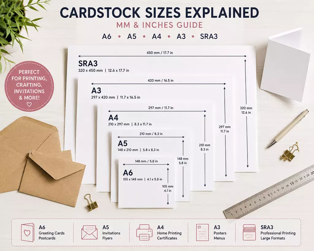 The Complete Guide to Cardstock Sizes (MM & Inches)