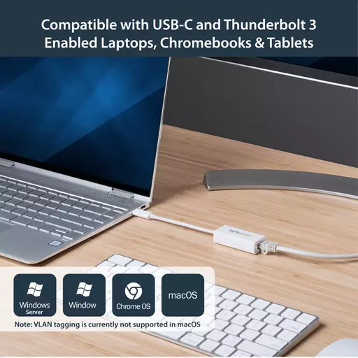 StarTech.com USB-C to Gigabit Network Adapter - White