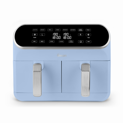 Swan Blue Retro 8L Dual Basket Air Fryer