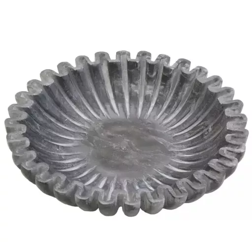 Fluted Bowl, Rayna, Grey Marble