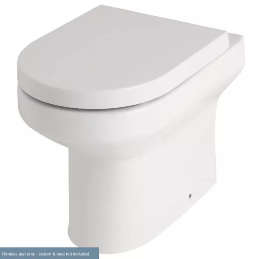 Kenley Back To Wall Rimless WC Pan with Fixings - White