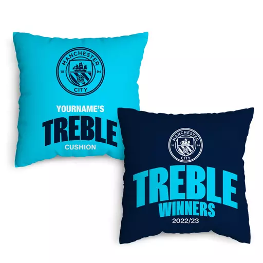 Manchester City Treble Winners 18" Name Cushion