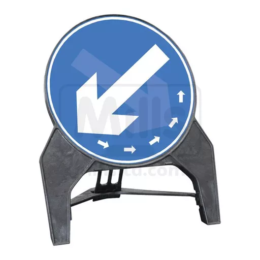 Keep Left / Right Reversible Arrow Polypropylene Q Sign 750mm