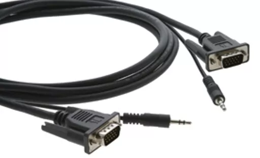 Kramer Electronics 15-pin HD + 3.5mm Audio Micro Cable 3 m VGA (D-Sub) + 3.5mm Black