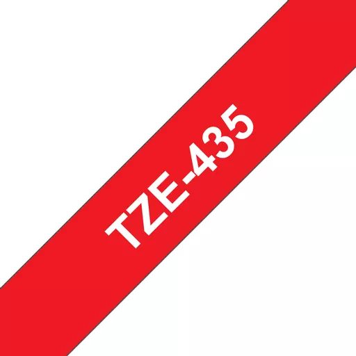 Brother TZE-435 DirectLabel white on red Laminat 12mm x 8m for Brother P-Touch TZ 3.5-18mm/6-12mm/6-18mm/6-24mm/6-36mm