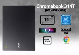 Acer Chromebook C933T-C8R4 LPDDR4-SDRAM 35.6 cm (14") 1366 x 768 pixels Touchscreen Intel® Celeron® 4 GB 32 GB Flash W