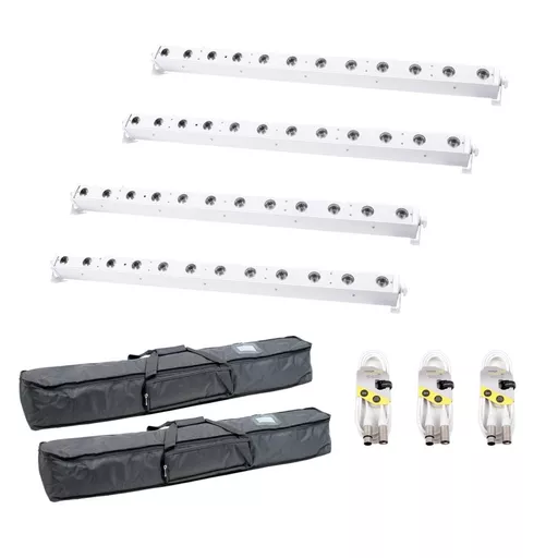 LEDJ 12Q5 RGBW Batten White x4 with Bags Bundle