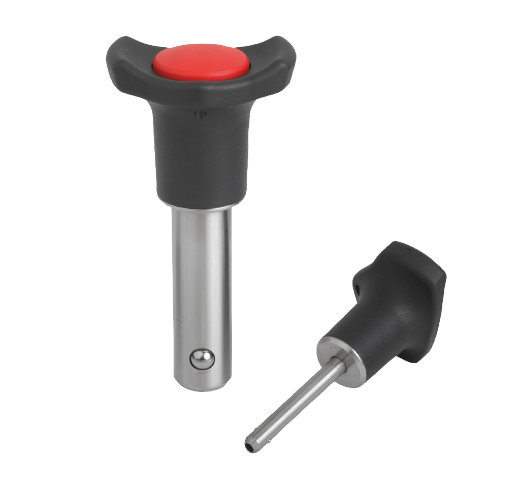 K0363 Inch - Ball Lock Pins With Plastic Grip And Metal Collar