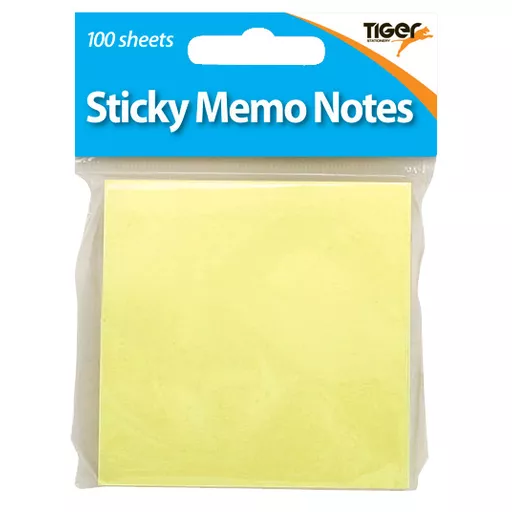 Tiger Stationery 100 Sheet Sticky Notes 7.5x7.5cm