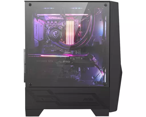 MSI MAG FORGE 100R Mid Tower Gaming Computer Case 'Black, 2x 120mm ARGB PWM Fan, 1x 120mm Fan, 1-6 ARGB Hub, Mystic Light Sync, Tempered Glass Panel, ATX, mATX, mini-ITX'