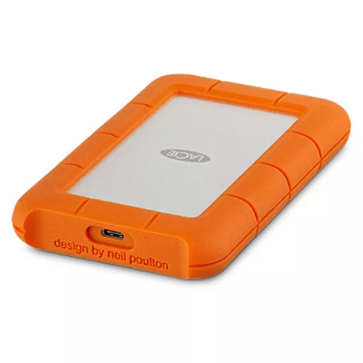 LaCie Rugged USB-C external hard drive 2 TB Orange, Silver