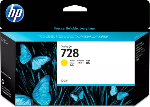 HP F9J65A/728 Ink cartridge yellow 130ml for HP DesignJet T 730/830