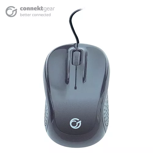 connektgear MO542 USB Mid-Size 3 Button Optical Mouse - Black