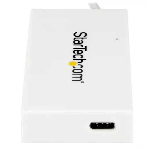 StarTech.com 4 Port USB C Hub with 1x USB-C & 3x USB-A Ports (SuperSpeed 5Gbps) - USB Bus Powered - Portable/Laptop USB 3.0 Adapter Hub - USB 3.1 Gen 1/USB 3.2 Gen 1 Type-C Hub - White~4 Port USB C Hub with 1x USB-C & 3x USB-A Ports (SuperSpeed 5Gbps) - U