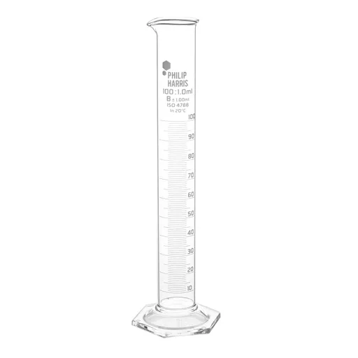Philip Harris Glass Measuring Cylinder 100ml - Pack of 10