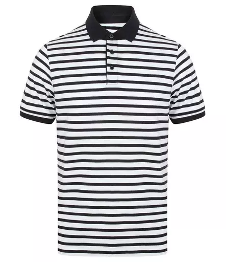 Front Row Striped Jersey Polo Shirt