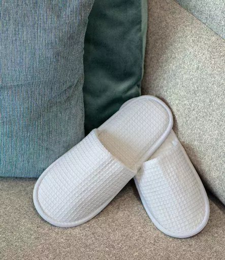 Towel City Waffle Mule Slippers