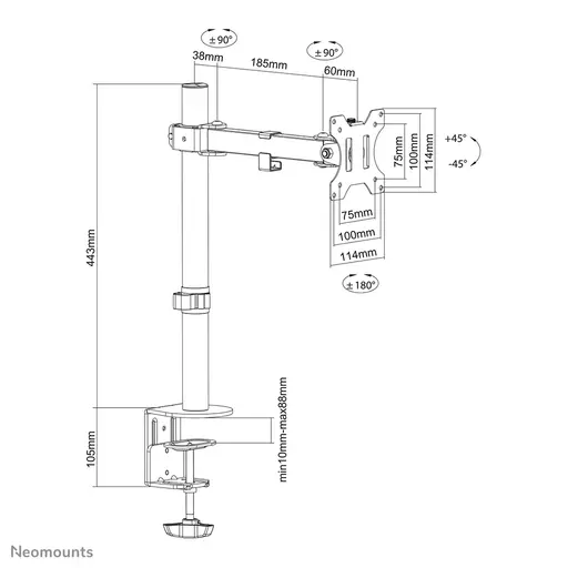 Neomounts monitor arm desk mount