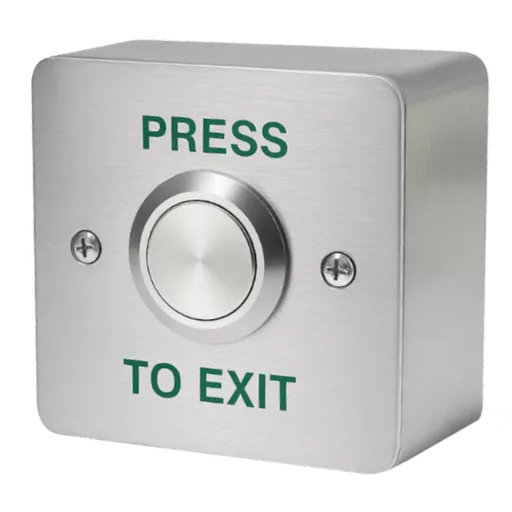 ASEC Press To Exit Stainless Steel Surface 1 Gang Large Button
