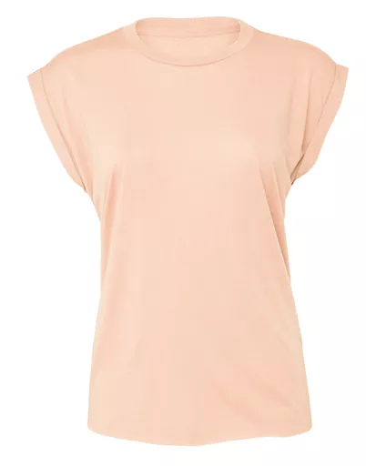 Women's Flowy Muscle Tee with Rolled Cuff