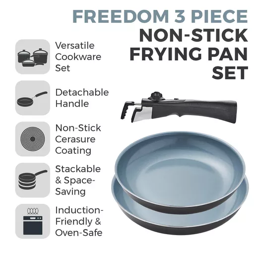 Freedom 3 Piece Frying Pan Set Graphite