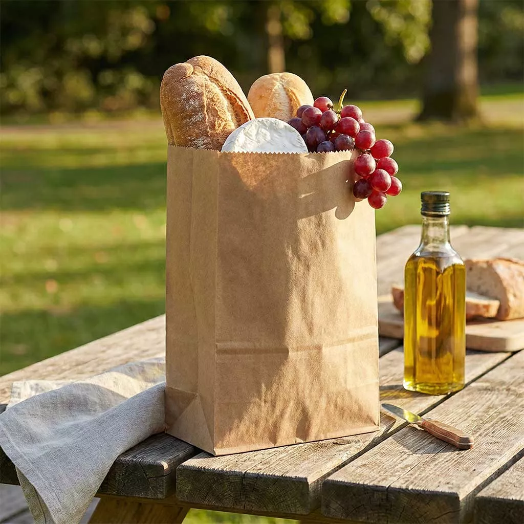 Paper grab bags for bakery and takeaway use