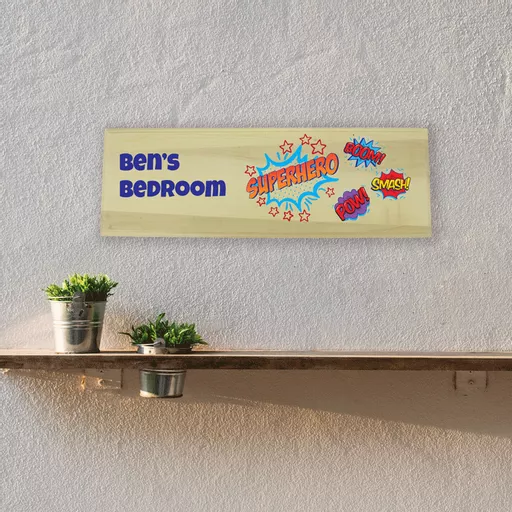 Superhero Bedroom Wooden Sign