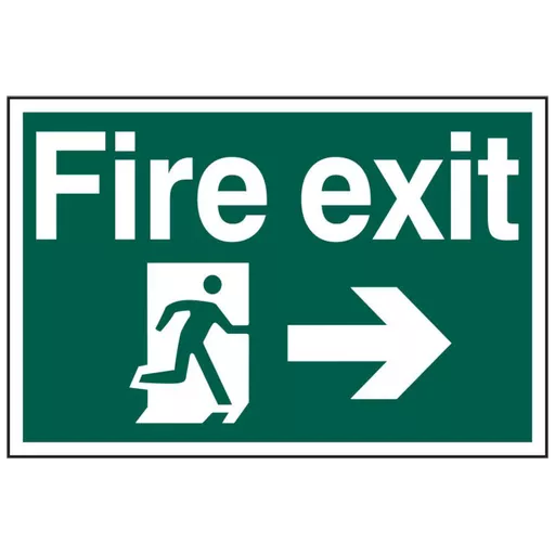 ASEC `Fire Exit` 400mm x 600mm PVC Self Adhesive Sign