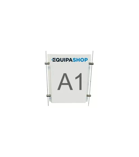 Poster Display - A1 Portrait Acrylic Holder for Cables or Rod