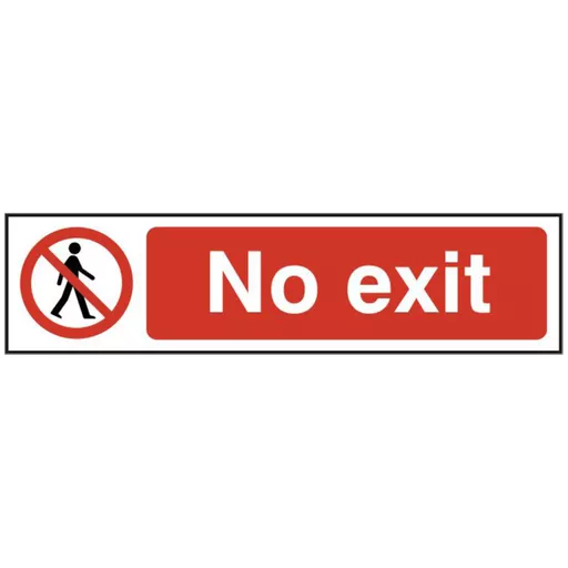 ASEC `No Exit` 200mm x 50mm PVC Self Adhesive Sign