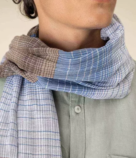 Spasso Brown Double Striped Scarf