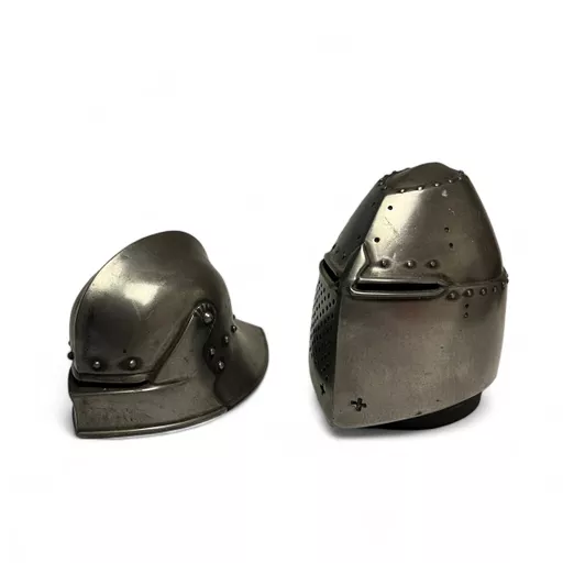 Knight Helmet Figure Heads Set of 2