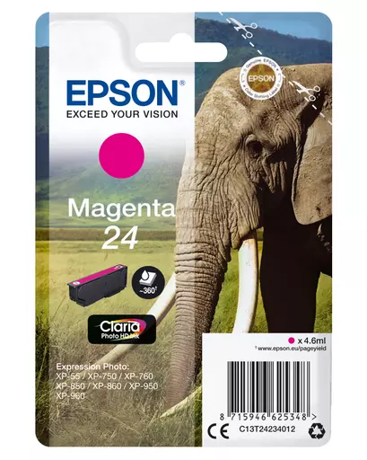 Epson C13T24234012/24 Ink cartridge magenta, 360 pages 4,6ml for Epson XP 750