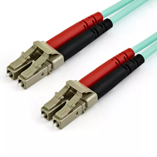 StarTech.com 15m (50ft) LC/UPC to LC/UPC OM4 Multimode Fiber Optic Cable, 50/125µm LOMMF/VCSEL Zipcord Fiber, 100G Networks, Low Insertion Loss, LSZH Fiber Patch Cord