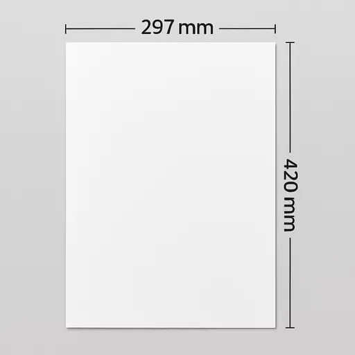 Sheet of paper showing the A3 Dimensions 420mm x 297mm