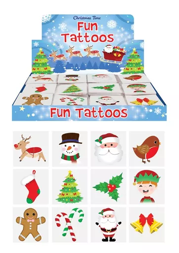 Christmas Tattoos - Box of 48 Packs of 12