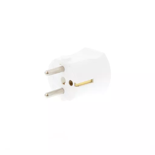 Angled Schuko Plug (with large S/R Ø1.5mm²), 16A, White