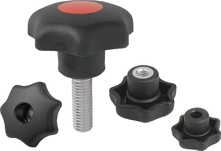 K0155 - Star Knobs In Plastic Parts In Steel Size M4-M16