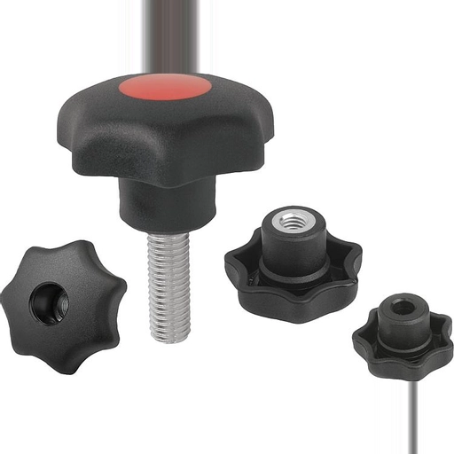 K0155 - Star Knobs In Plastic Parts In Steel Size M4-M16
