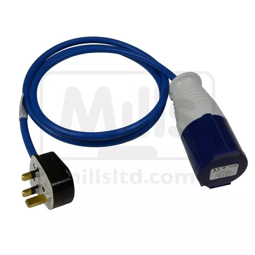 Extension Cable - 240V - 1.5m Commando 16A Skt to 13A Plug Top